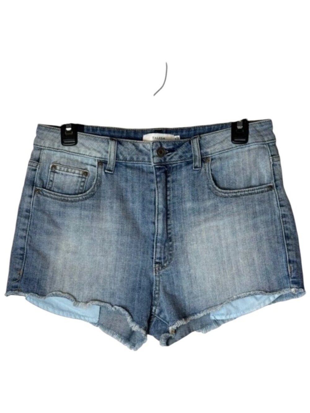 Talula Aritzia Shorts Womens 30 Blue Denim Medium Wash High Rise Raw Hem Jean‎